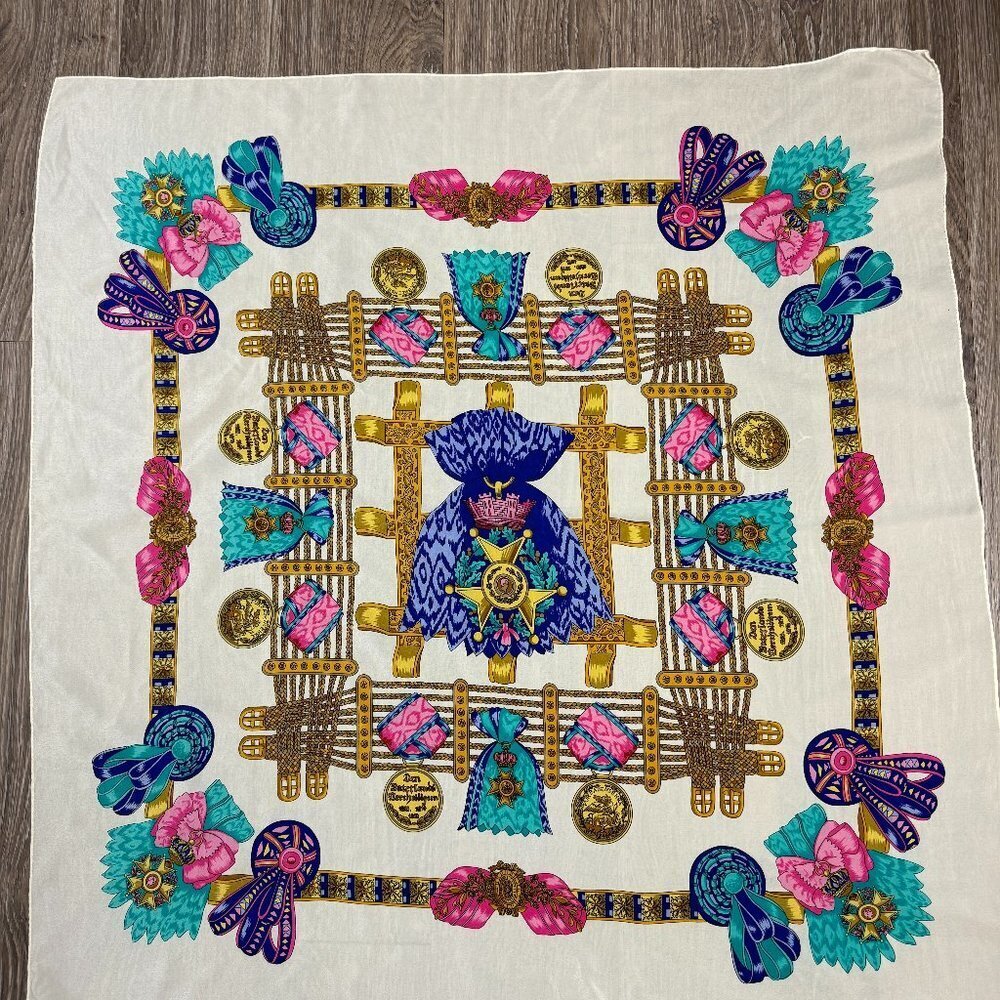 Vintage Silk Scarf 32" x 32"